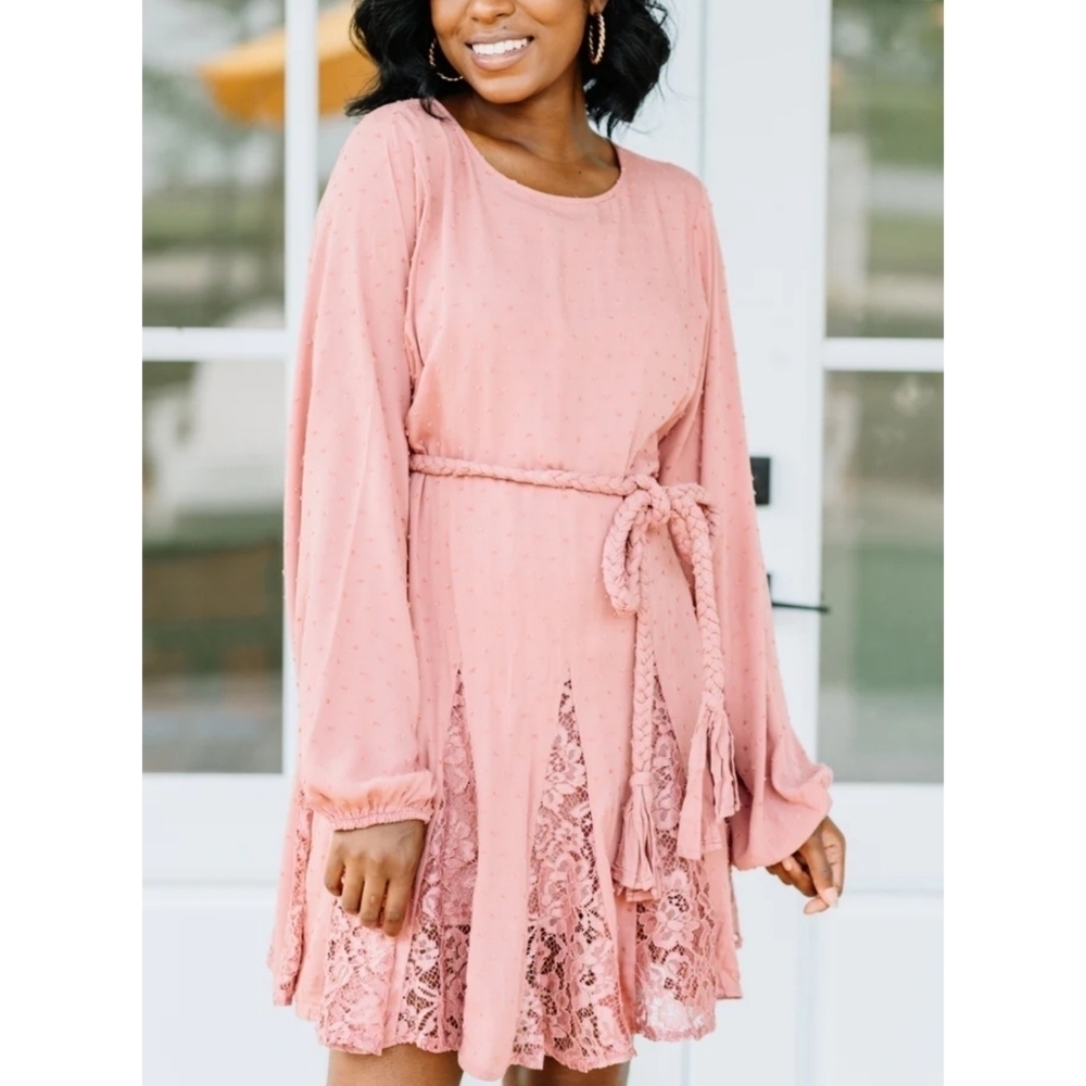 Blu pepper pink lace boho peasant dress - Picture 14 of 14